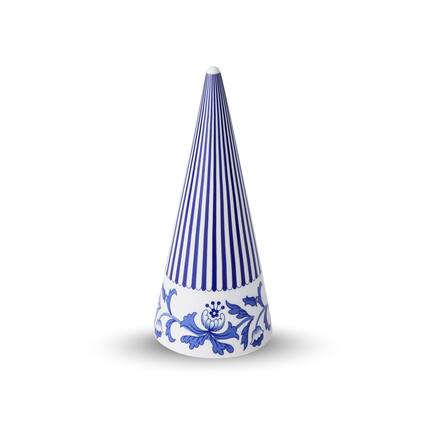 Front. Spode - Spode Blue Italian Cone Shaped Topiary - Blue White 8 Inch - Blue and White.