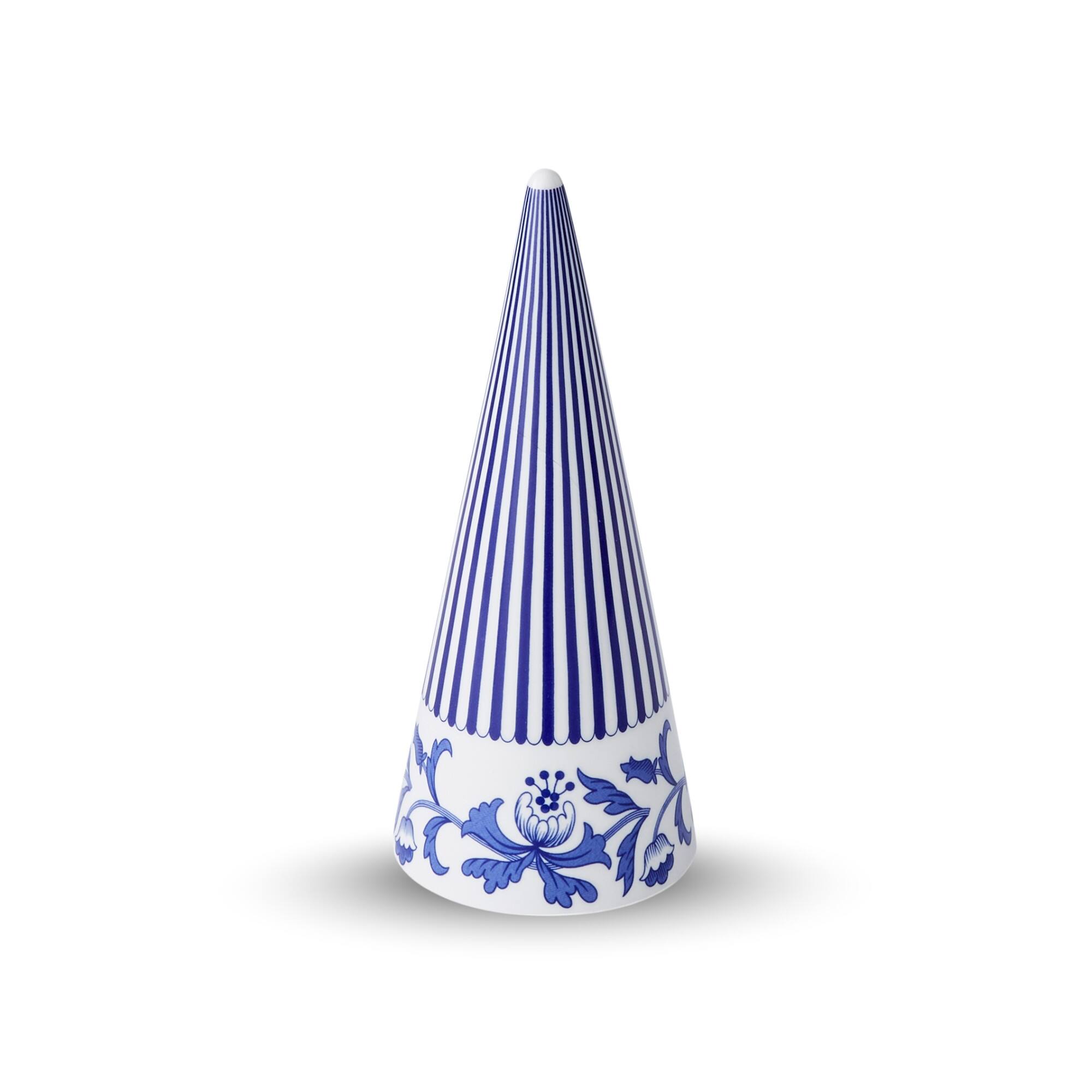 Front. Spode - Spode Blue Italian Cone Shaped Topiary - Blue White 8 Inch - Blue and White.