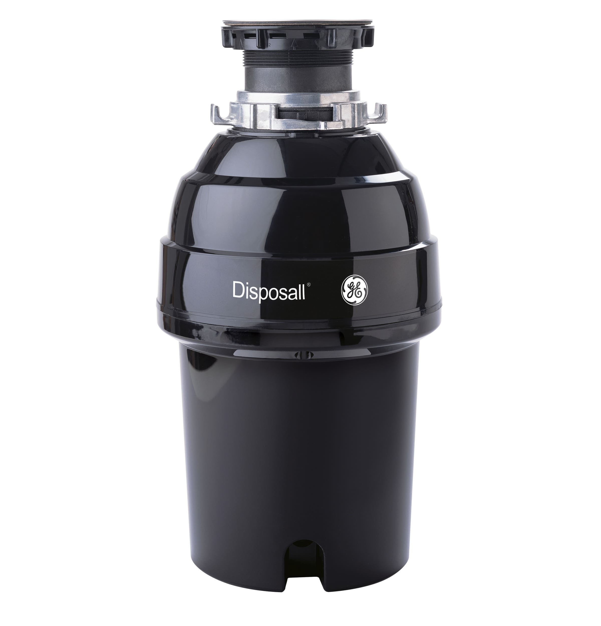 GE - 1 HP Continuous Feed Garbage Disposer - Black - Front_Zoom