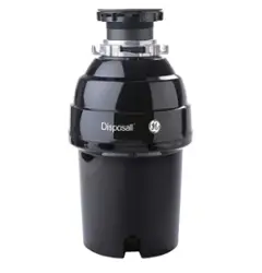 GE - 1 HP Continuous Feed Garbage Disposer - Black - Front_Zoom