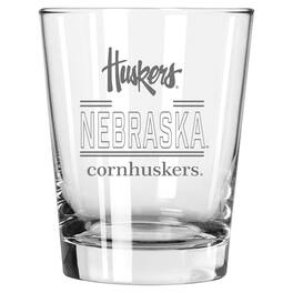 The Memory Company - Nebraska Huskers 15oz. Double Old Fashioned Glass - Multicolor
