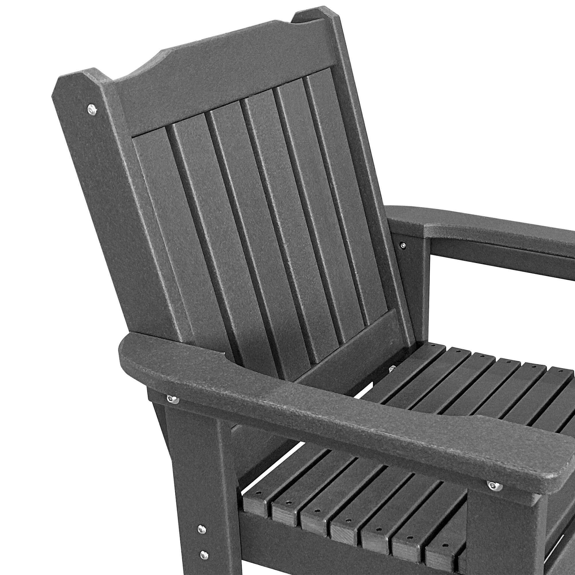 Alt View 6. Fortune Candy - HDPE Patio Dining Chair with 18/8 Stainless Steel Hardware,Heavy-Duty Outdoor Seating,600-Lb Capacity for Garden & Yard - Gray.
