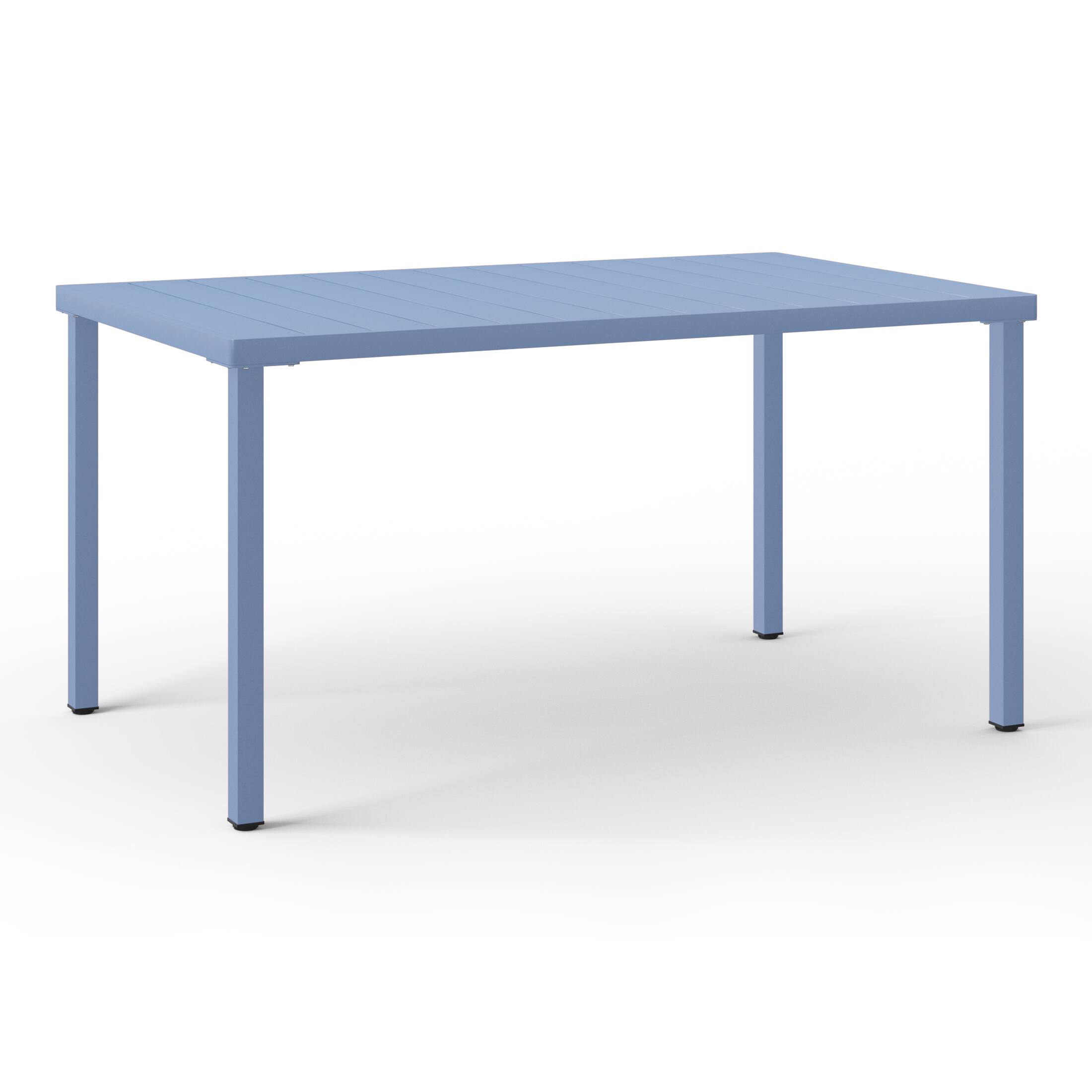 Left. WestinTrends - WestinTrends Playa 59" Iron Metal Outdoor Rectangular Patio Dining Table For 6 - French Blue.