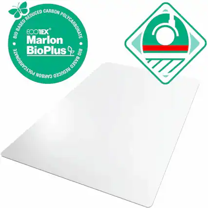 Front. Floortex - Floortex BioPlus Eco Friendly Carbon Neutral Chair Mat for Hard Floors - 46'' x 60'' - Clear.