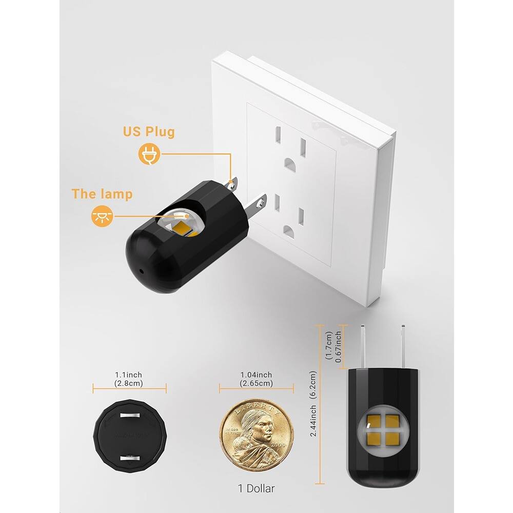 US Plug  
The lamp  

1.1 inch (2.8 cm)  
1.04 inch (2.65 cm)  
2.44 inch (6.2 cm)  

1 Dollar