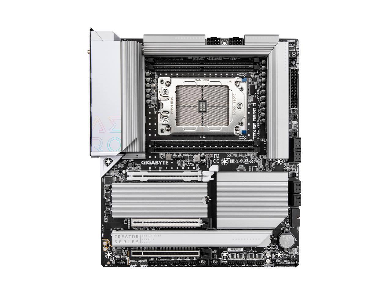 Sure, here is the corrected and grouped text from the image:

---

**GIGABYTE**

**AORUS**

**CREATOR SERIES**

**TRX50**

**SAM SP6**

**CLOSE**

**FC**

**CE**

**A2**

**MA21**

**0001.80**

**4FA**

**8**

**GIGABYTE**

**A2**

**RO**

**GIGABYTE**

**SAM S2n**

**FC**

**CE**

**CLOSE**

**C**

**sORS**

**C**

**8**

**ERC**

**1**

**DORS**

**.**

**AERO**

**I**

**TRX50**

**socket**

**AERS**

**PEREREE**

**CREATOR**

**ERRATIVIET**

**STARTS**

**SERIES**

**DOY**

**fa**

**5.**

**USEs**

**US**

---

This text appears to be a mix of labels, model numbers, and possibly some instructions or warnings from the motherboard and its components.