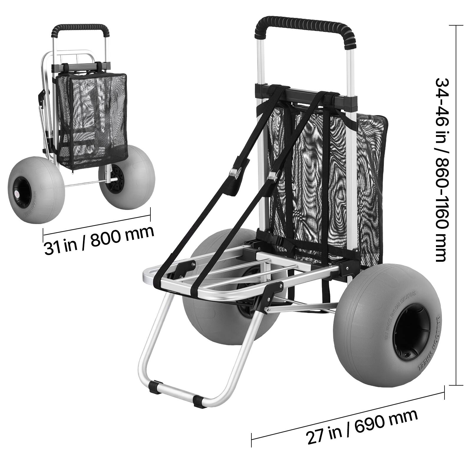 800 mm / 31 in  
34-46 in / 860-1160 mm  
690 mm / 27 in
