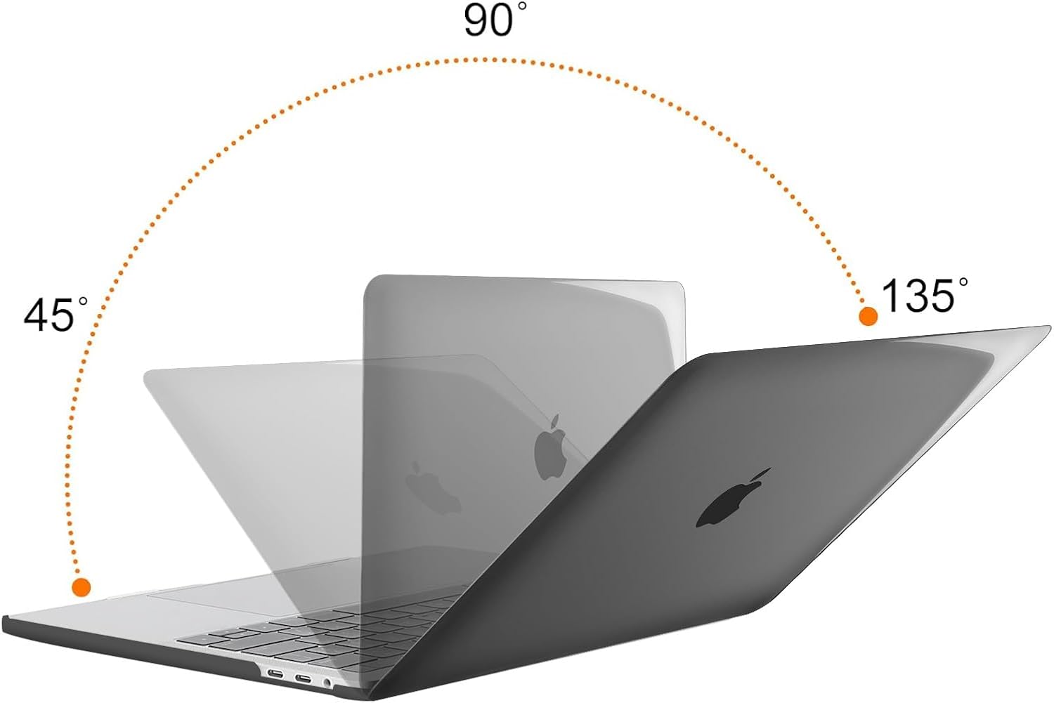 Back. mosiso - Hard Shell Case for 13-inch MacBook Pro 2016-2026 A2338 A2289 A2251 A2159 A1989 A1706 A1708 - Smoke Black.