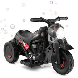 Costway - 6V Kids Bubble Car Electric Ride on Motorcycle with Music Button & LED Headlight - Black