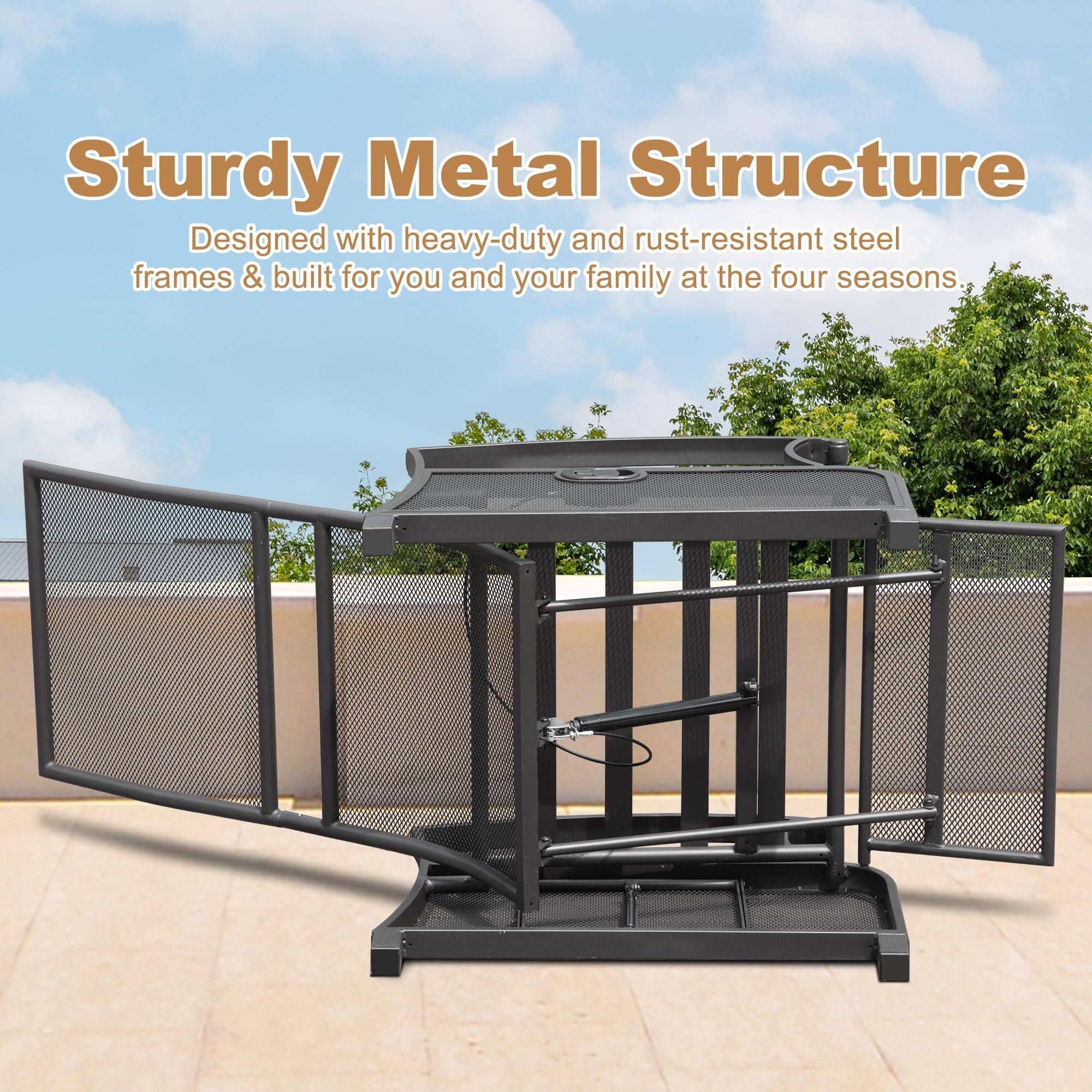 Sturdy Metal Structure

Designed with heavy-duty and rust-resistant steel frames & built for you and your family at the four seasons.