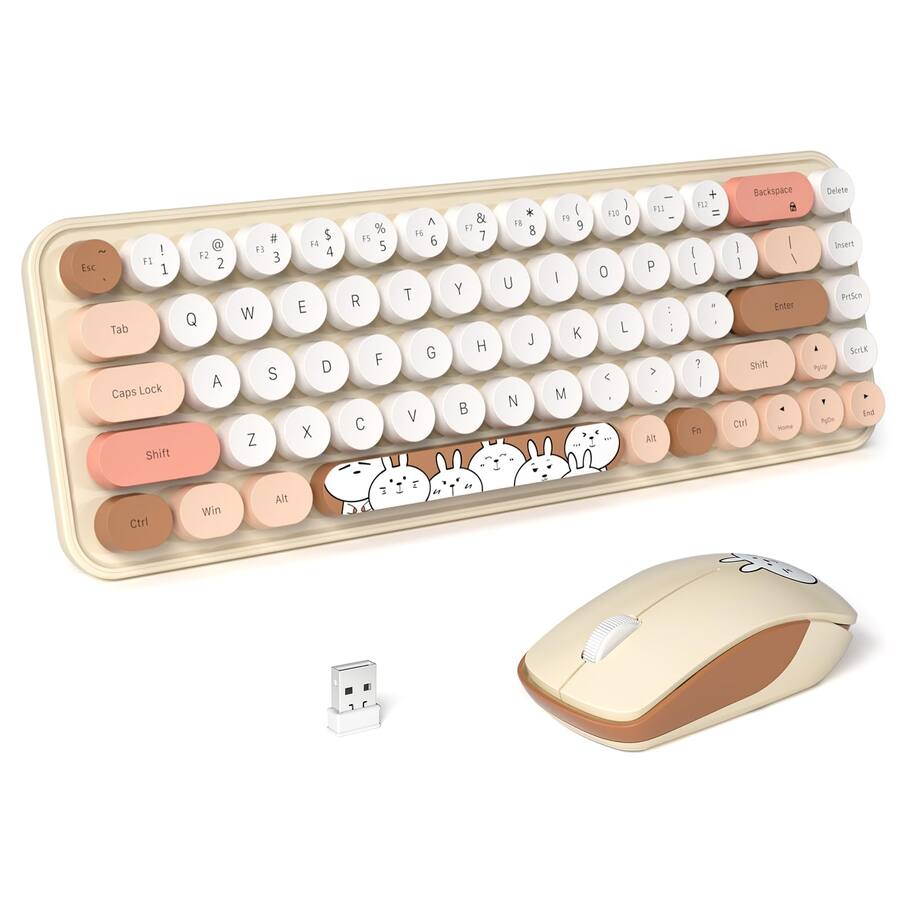 Cottage Core Computer Mouse COTTAGE And Mouse Combo 2 Full sized Cute Colorful Retro With Round ...