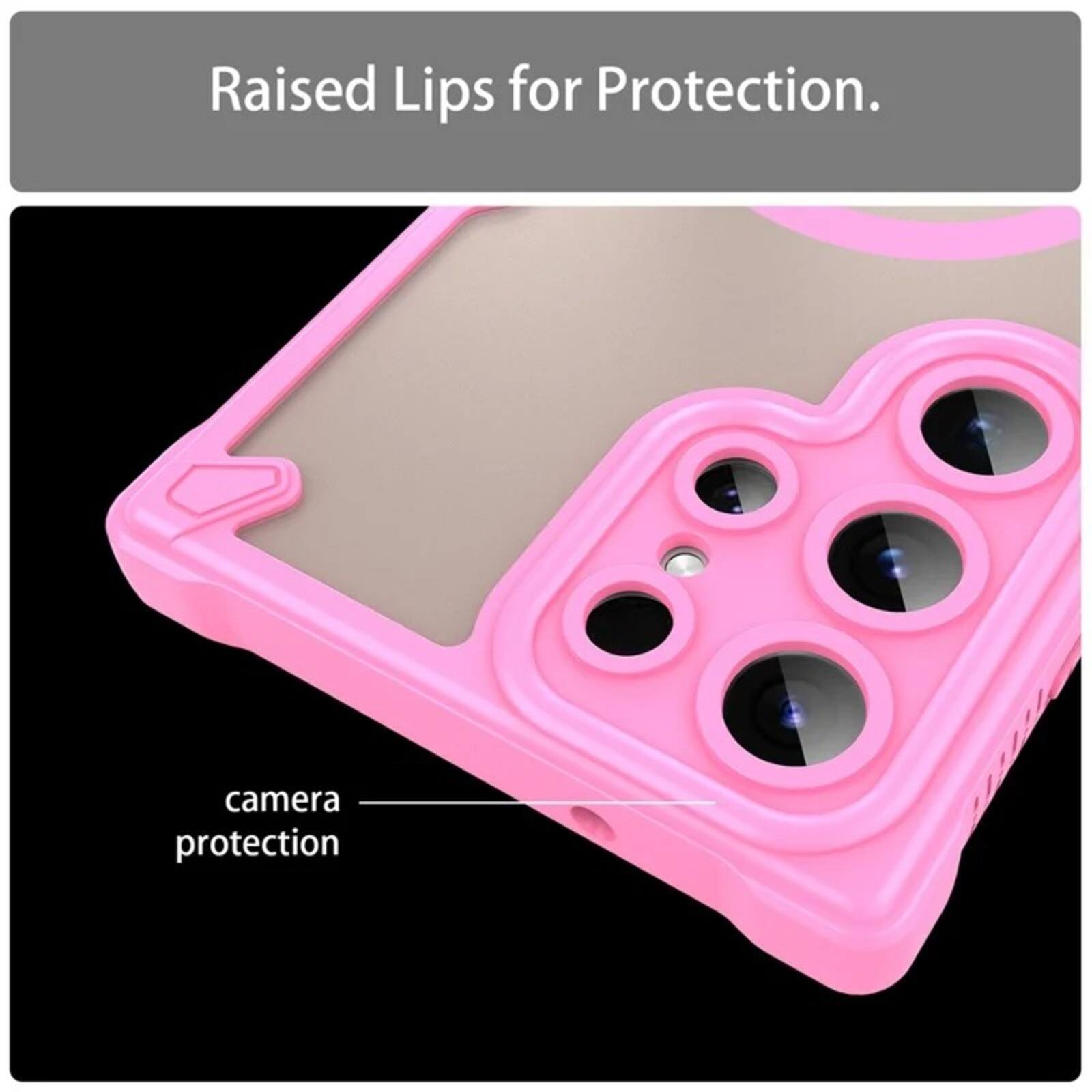 Raised Lips for Protection.  
camera protection