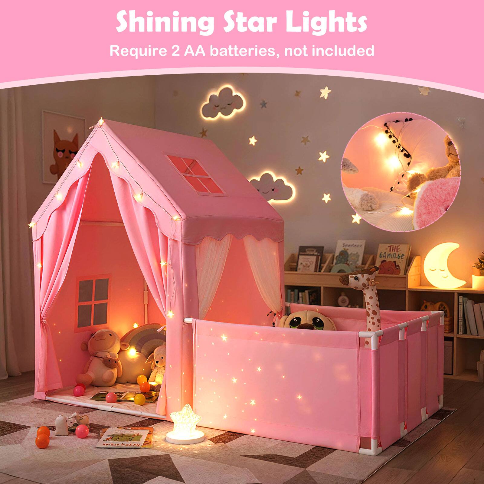 Shining Star Lights  
Require 2 AA batteries, not included
