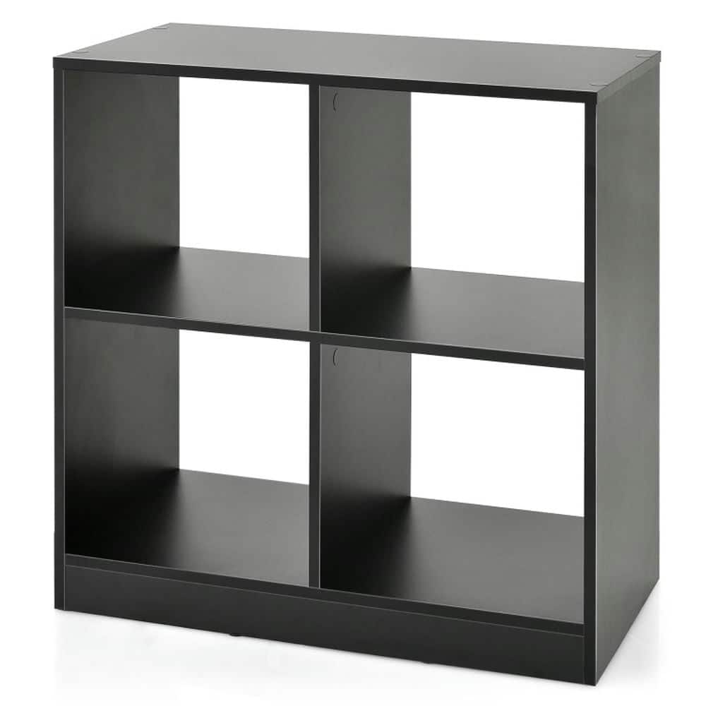 Pefilos - 4-Cube Kids Bookcase with Open Shelves- Toy Organizer for Kids, Boys, Girls, Nursery - Black