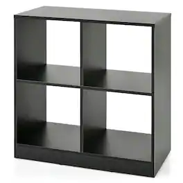 Pefilos - 4-Cube Kids Bookcase with Open Shelves- Toy Organizer for Kids, Boys, Girls, Nursery - Black