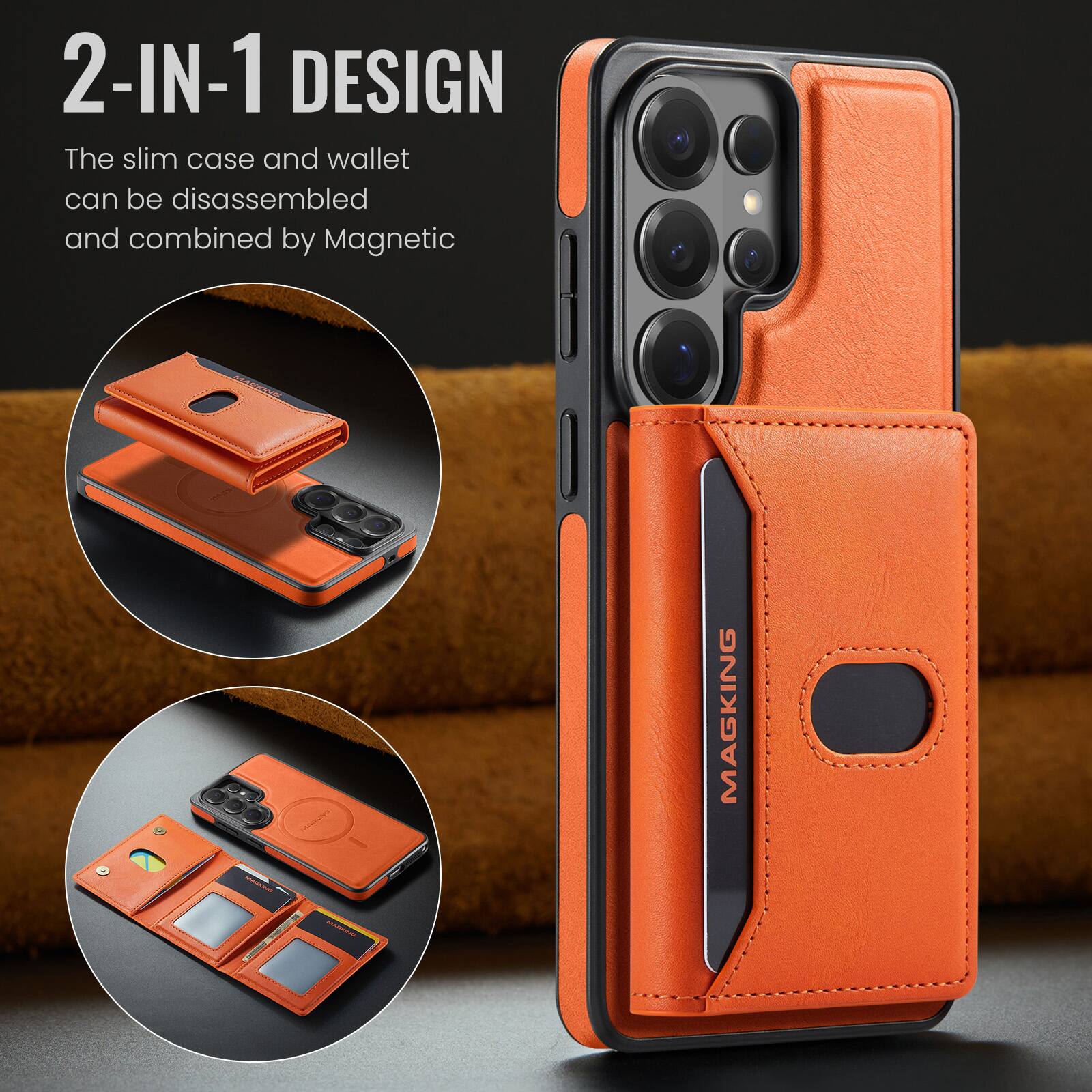 2-IN-1 DESIGN  
The slim case and wallet can be disassembled and combined by Magnetic  

MASKING FLAVERSU MARKER MARKING  
MAGKING