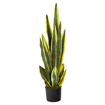 Front. BreeBe - 38" Sansevieria Artificial Plant - Green.