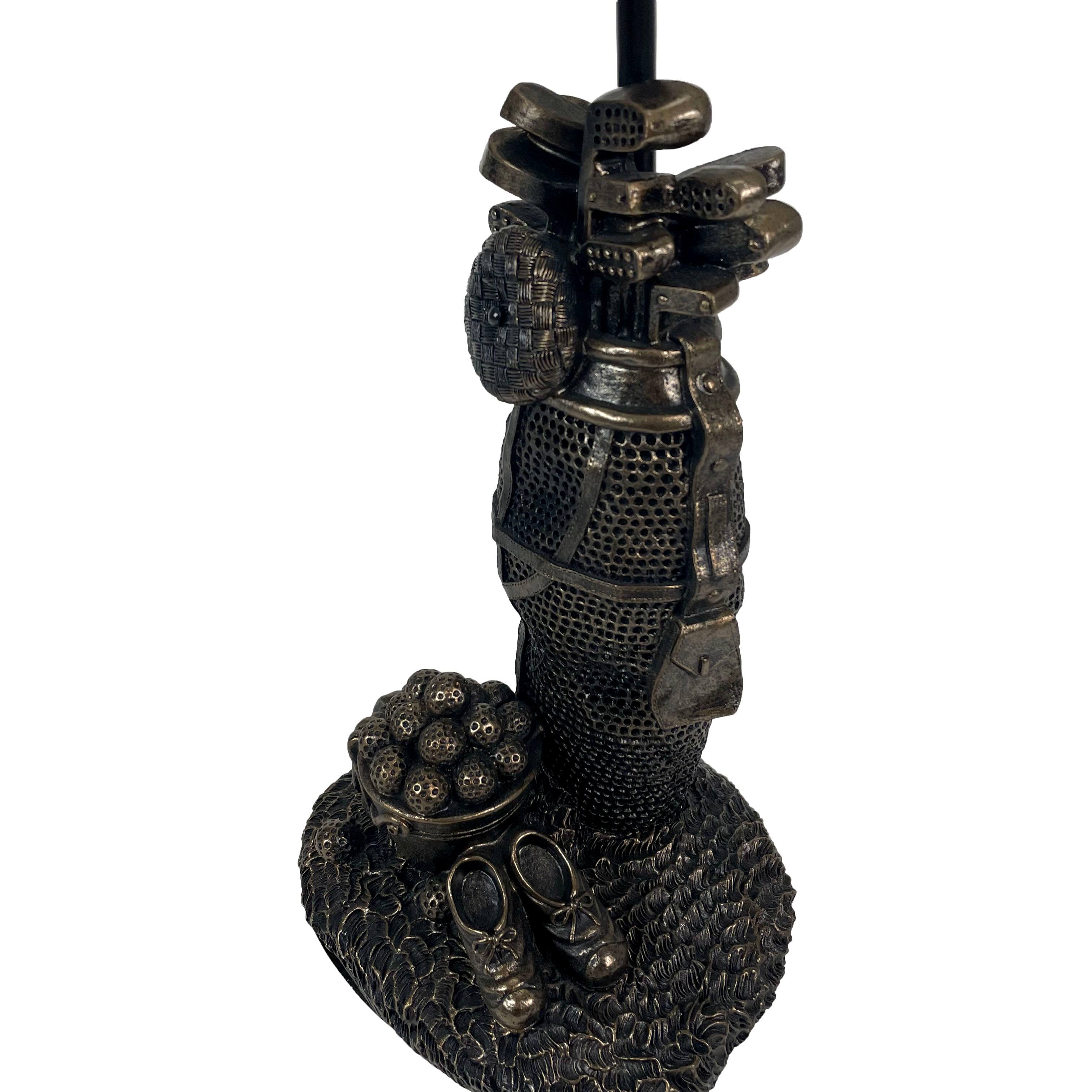 Alt View 2. Zeckos - Golf Lovers Tee Light Golf Bag Table Lamp w/Decorative Shade - Brown.