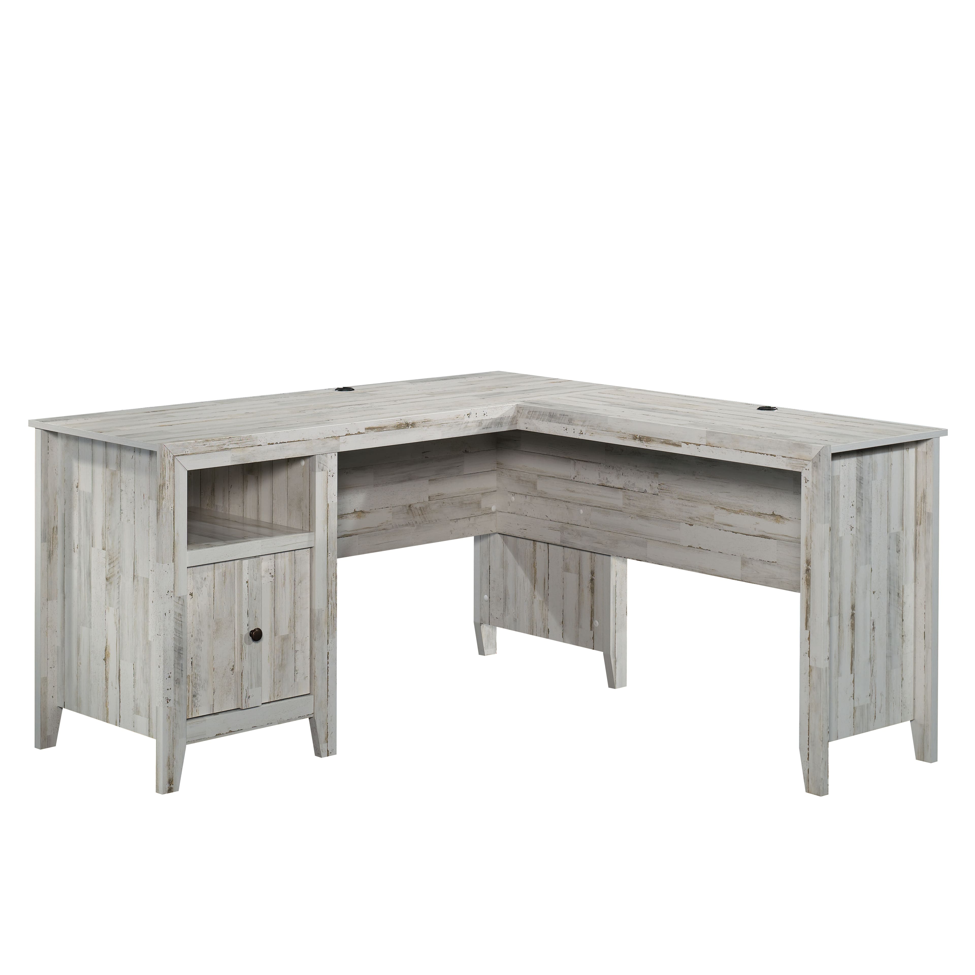 Sauder - Dakota Pass L-Desk - White Plank - Front_Zoom