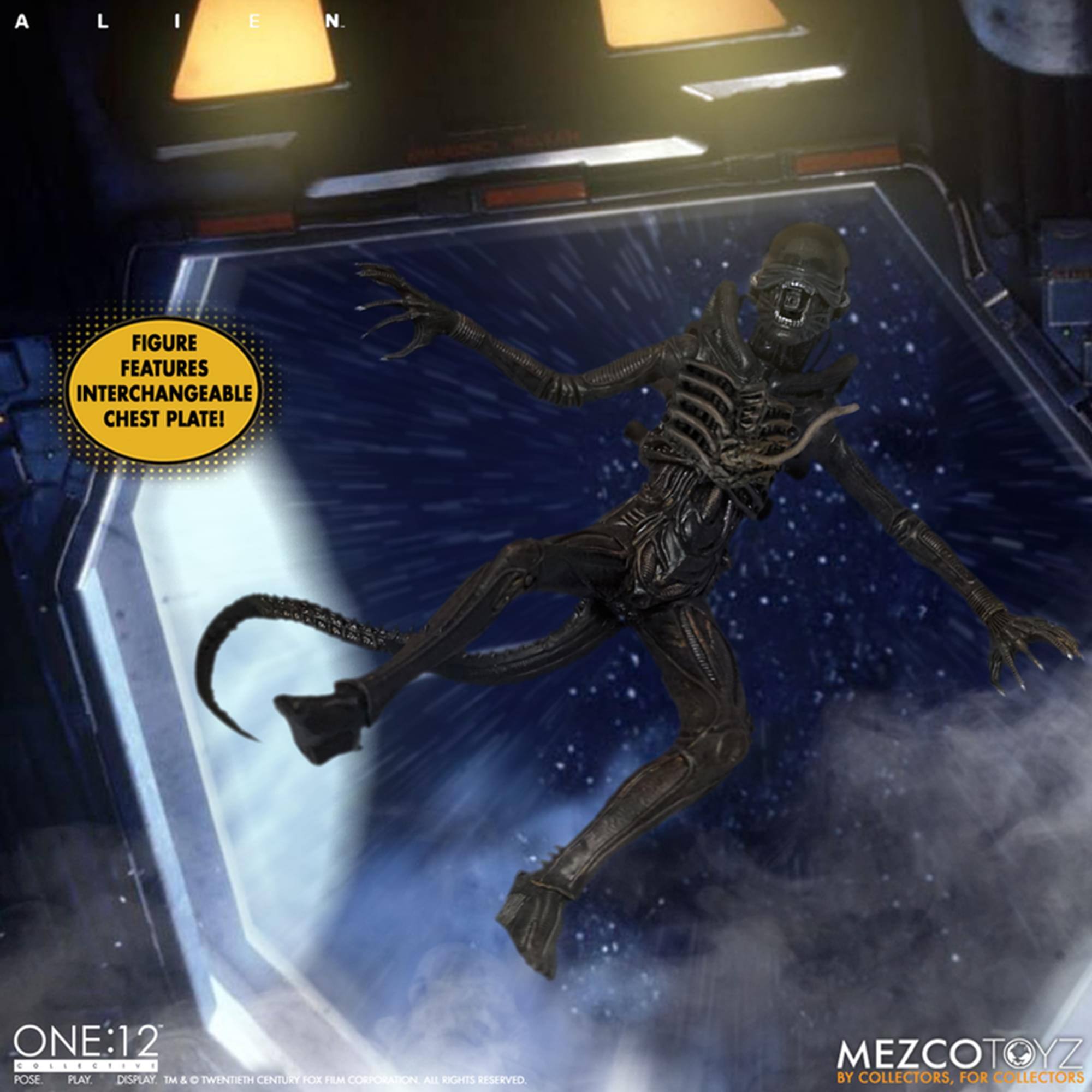 ALIEN

FIGURE FEATURES INTERCHANGEABLE CHEST PLATE!

ONE:12 COLLECTIVE POSE PLAY. DISPLAY.

TM & TWENTIETH CENTURY FOX FILM CORPORATION ALL RIGHTS RESERVED. MEZCOTOYZ BY COLLECTORS, FOR COLLECTORS