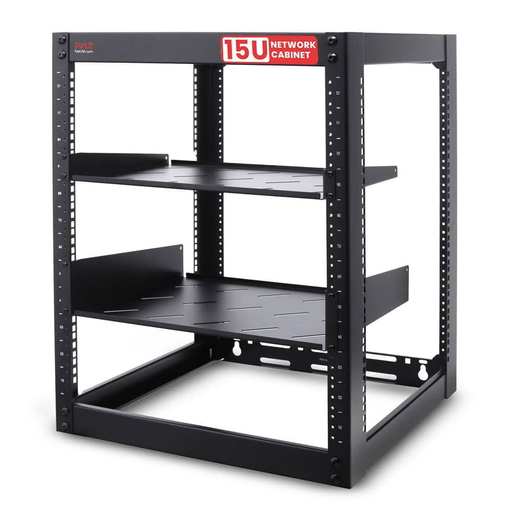 Pyle - 15U Server Rack Network Cabinet - Open Frame Rack, Wall Mountable Heavy Duty Designs for Servers & AV Gear - Black price history on PriceWatchPro