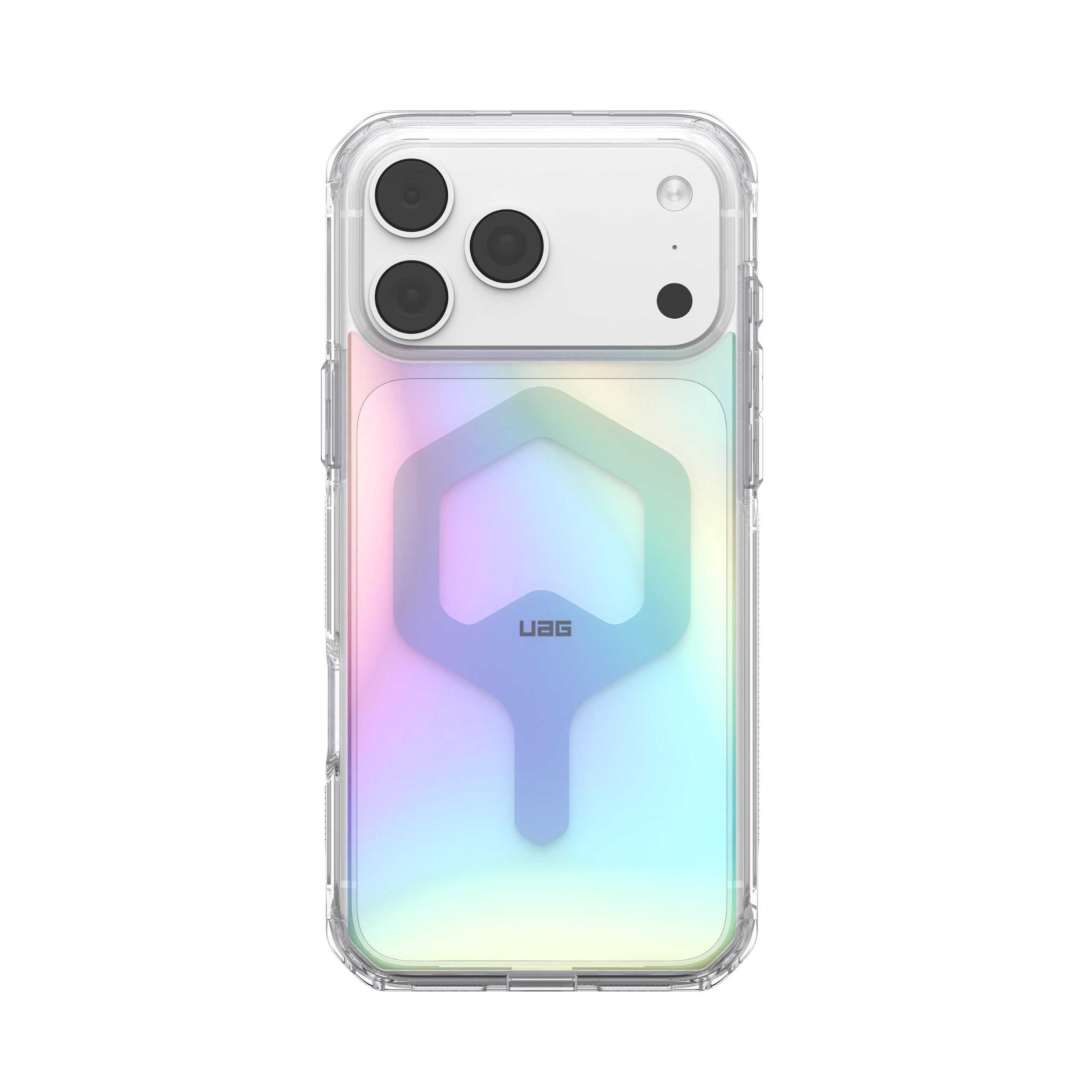 Alt View 2. UAG - iPhone 18 Pro Max Case/iPhone 17 Pro Max Case with MagSafe, Translucent Rainbow Gradient, Anti-Yellowing, Plyo - Iridiscent.