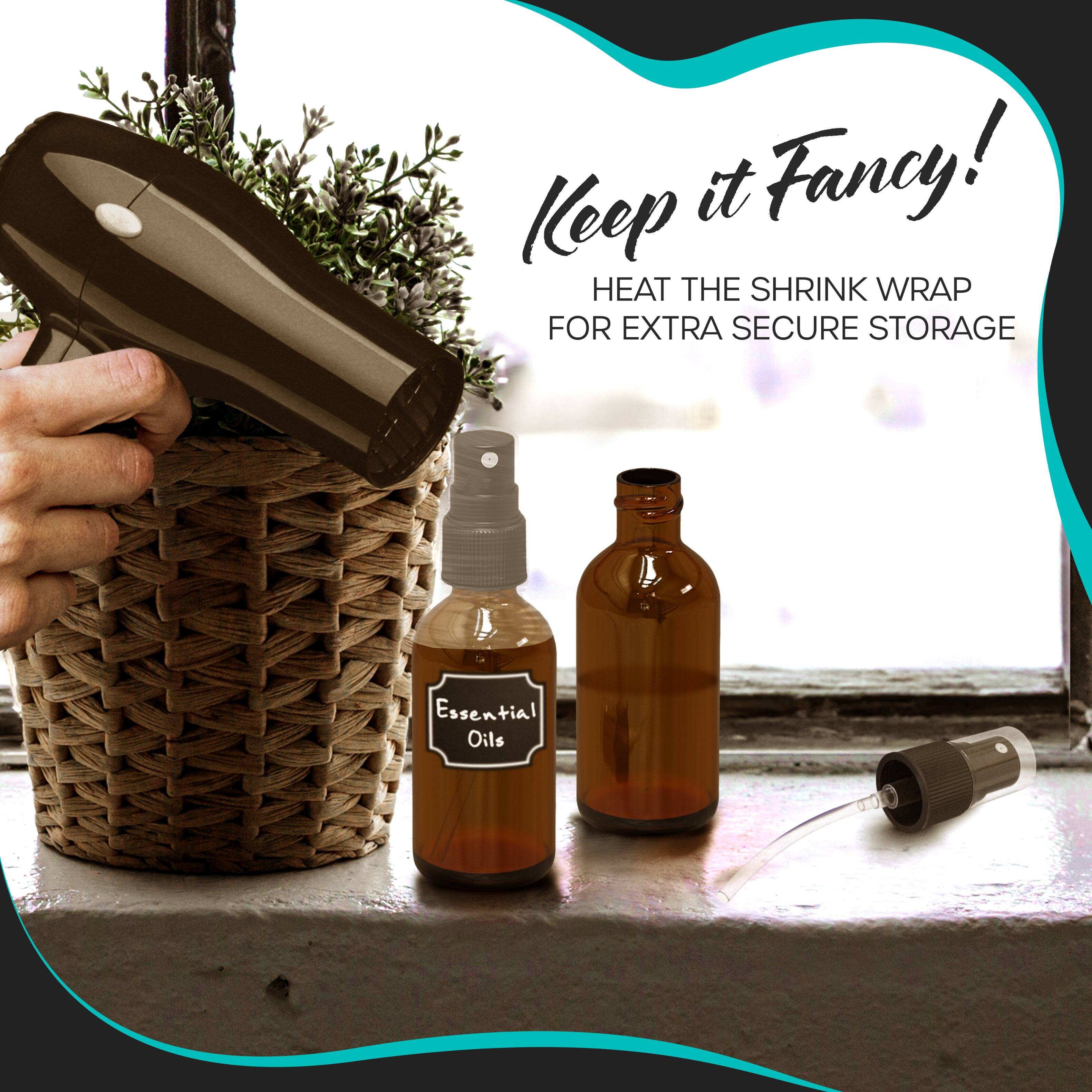 Keep it Fancy!  
HEAT THE SHRINK WRAP FOR EXTRA SECURE STORAGE  
Essential Oils