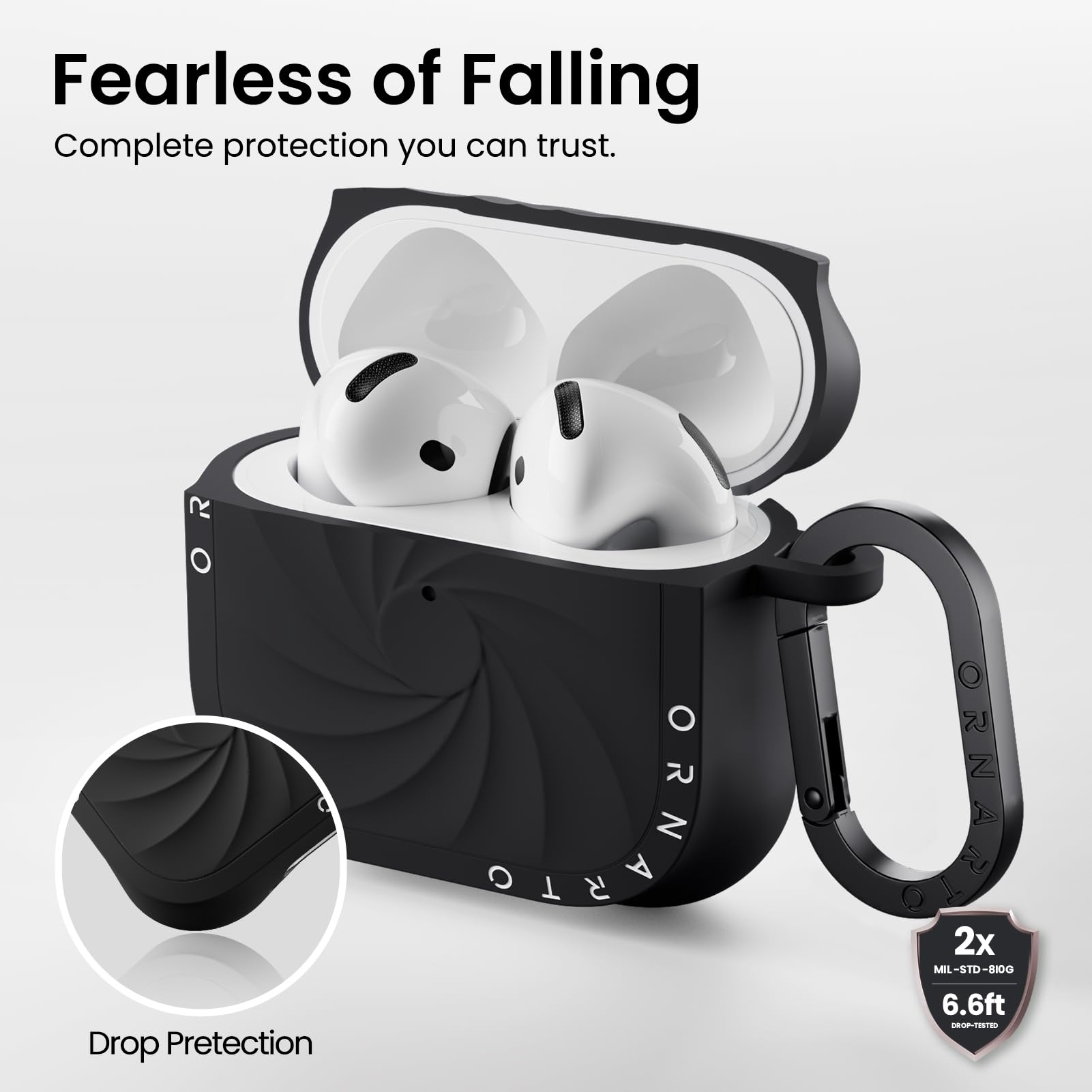 Fearless of Falling Complete protection you can trust. Drop Pretection 2x MIL-STD-810G 6.6ft - Drop-Tested