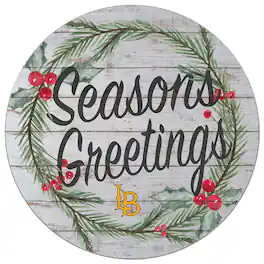 Jardine - Cal State Long Beach The Beach 20'' x 20'' Season's Greetings Circle - White