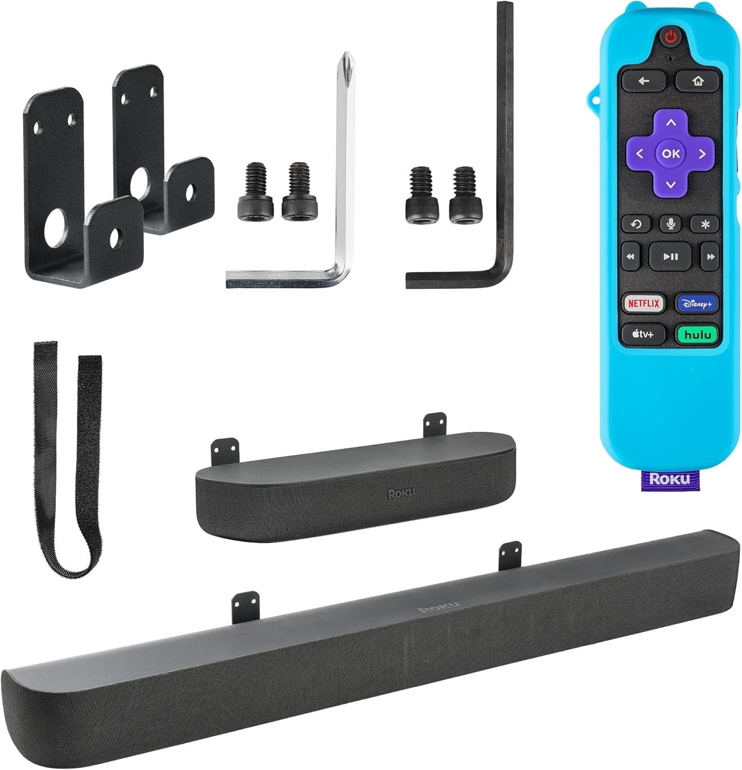 Schertz - Wall Mount Bracket for Roku Streambar with Remote Cover – Not for Streambar SE - Black