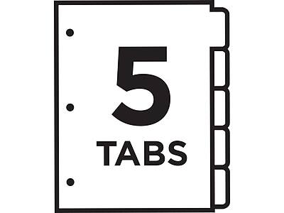 Alt View 4. Avery - Ready Index Table of Contents Paper Dividers, 1-5 Tabs, 6 Sets/Pack - Multicolor.