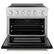 Angle. ZLINE - 36 in. Wide 5 Elements 5.2 Cu.Ft. Paramount Freestanding Induction Range with Electric Oven in Satin Steel w/ Black Door - Matte Black.