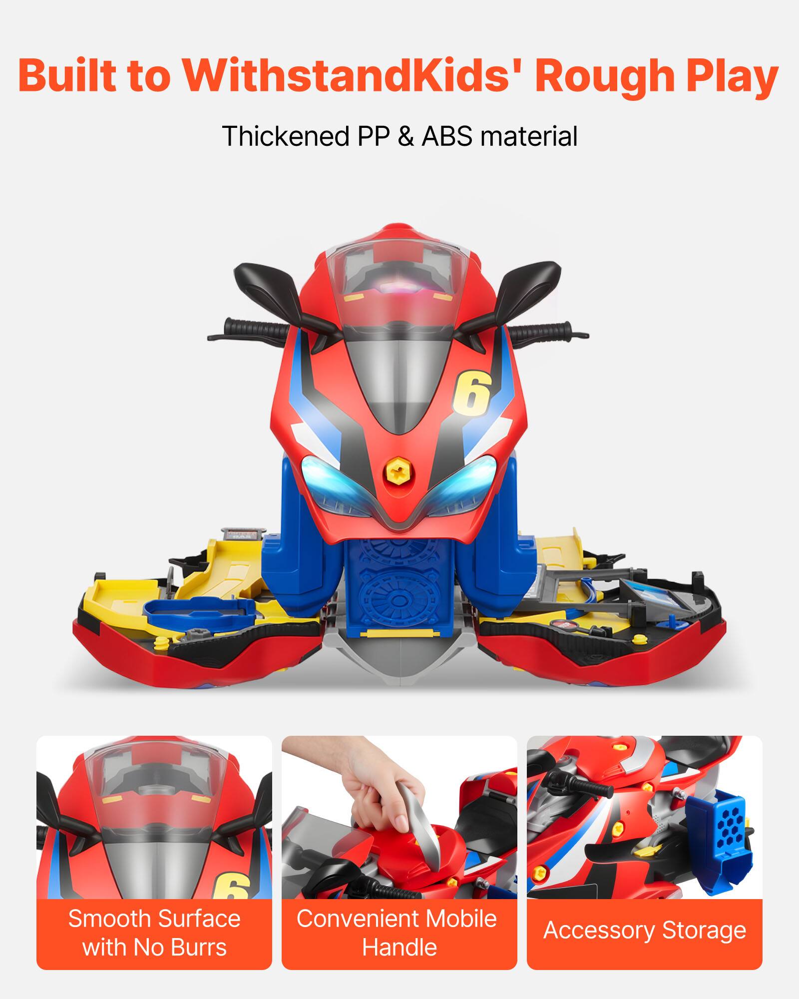 Built to Withstand Kids' Rough Play  
Thickened PP & ABS material  

Smooth Surface with No Burrs  
Convenient Mobile Handle  
Accessory Storage