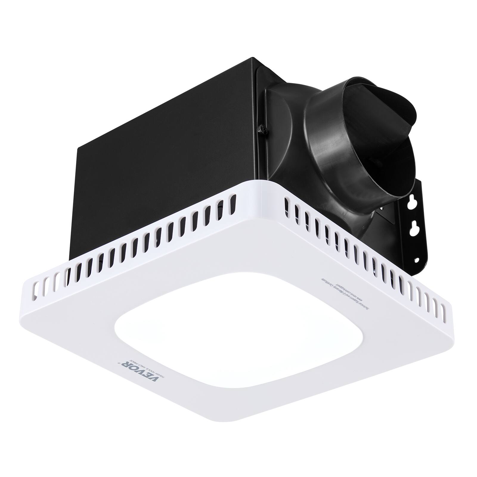 Alt View 5. VEVOR - Bathroom Exhaust Fan with LED Light, 110 CFM Bathroom Vent Three Gear Color Temp, 1.5 Sones Low-Noise, Premium AC Motor - White;Black.