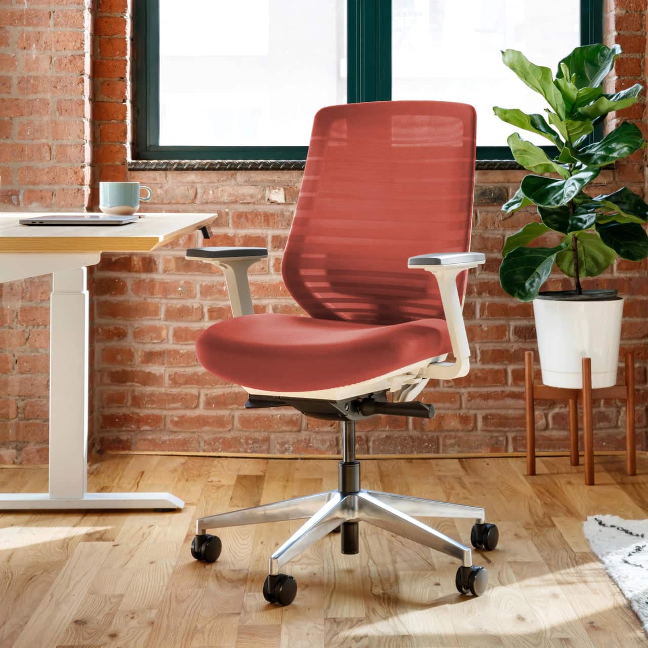 Branch Furniture - Branch Ergonomic Chair – Adjustable Office Chair for All-Day Comfort with Lumbar Support and Recycled Mesh Back - Poppy