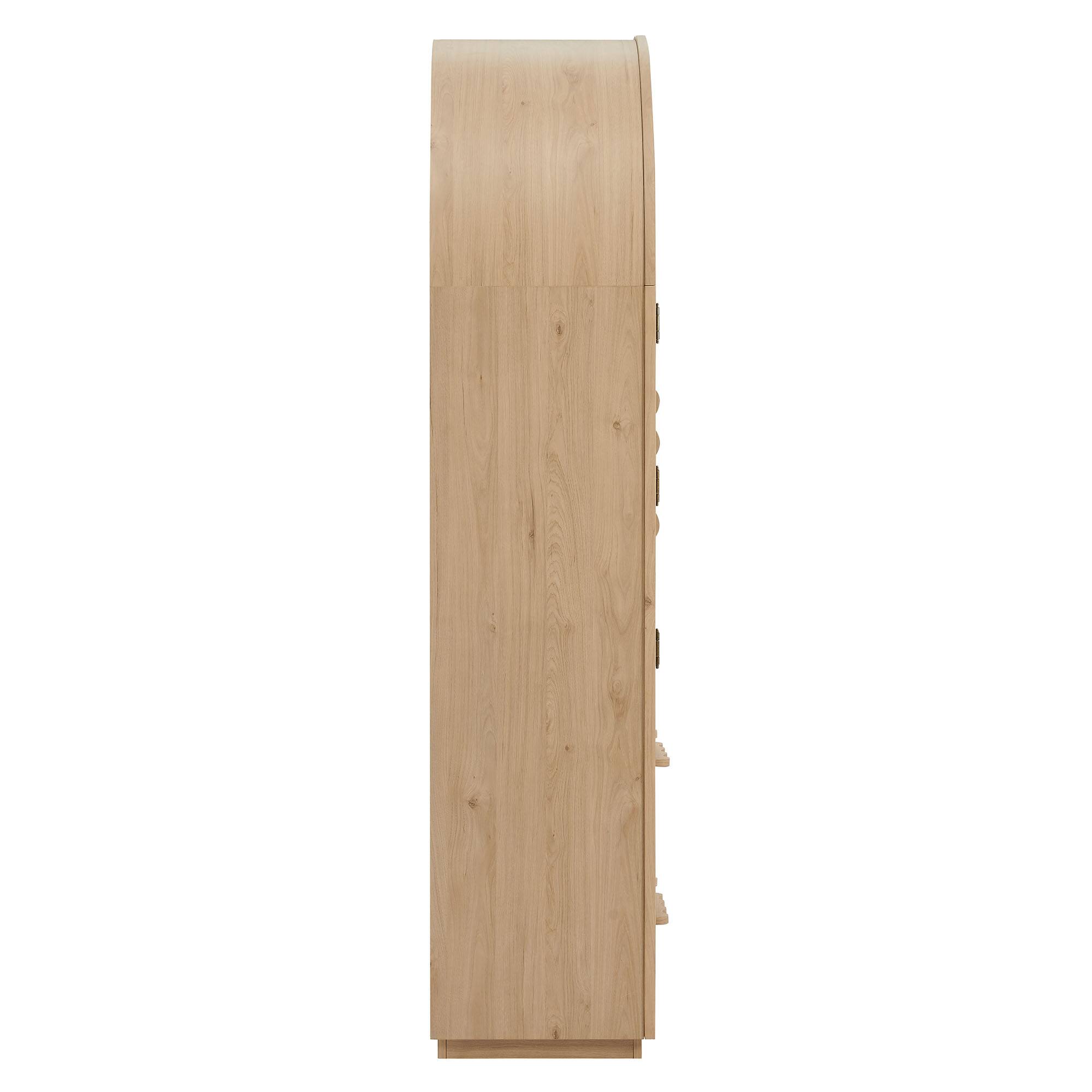 Alt View 4. Modway - Rory 76 Inch Arched Kitchen Pantry Cabinet by Modway - Light Oak.
