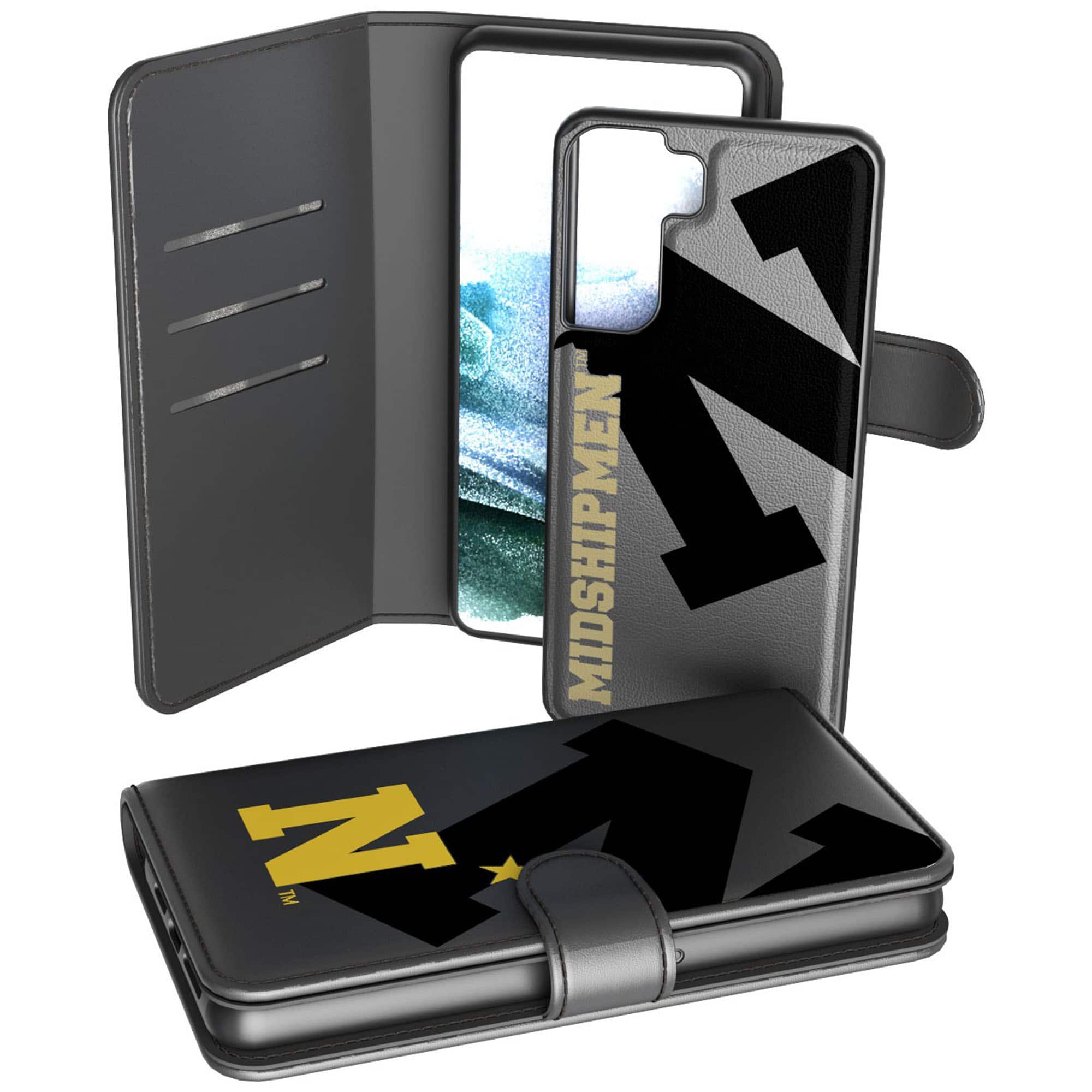 Keyscaper - NCAA - Navy Midshipmen Samsung Galaxy Mono Tilt Wallet Case - S10 - Multicolor