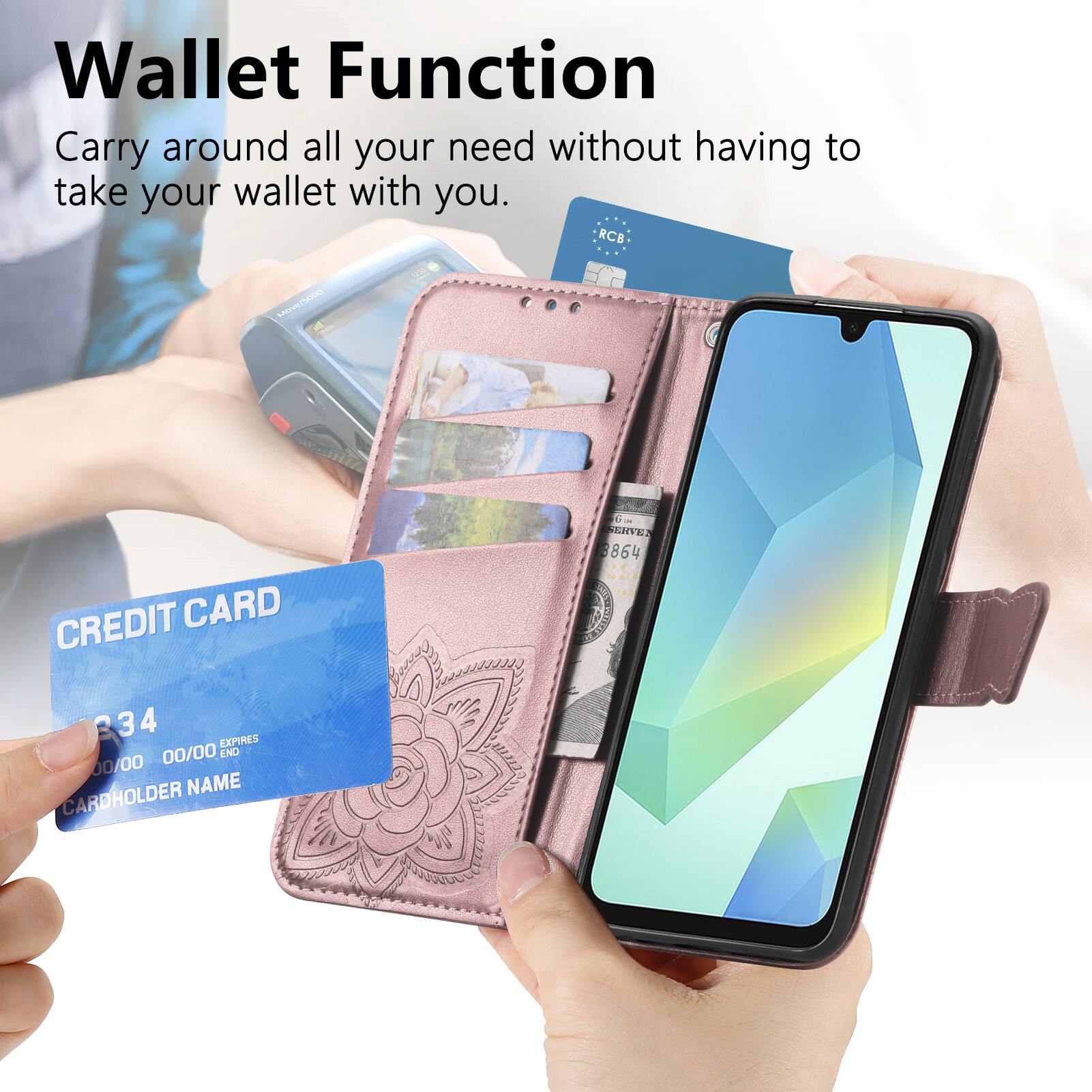 Wallet Function  
Carry around all your need without having to take your wallet with you.  

RCB M/ CREDIT CARD  
NRVELA 3864 334 4  
EXPIRES 00/00  
END 00/00  
NAME CARDHOLDER