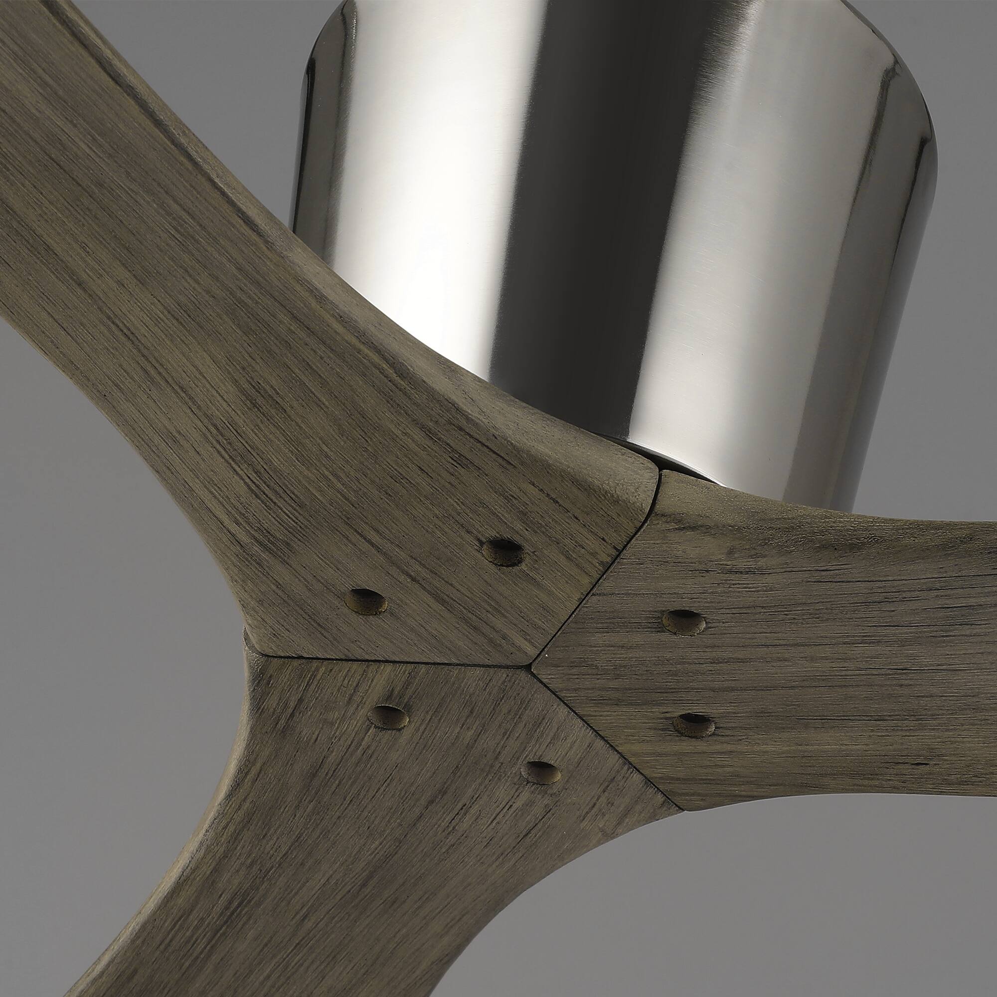 Alt View 7. Parrot Uncle - 54" Modern Solid Wood Blade DC Motor 6 Speeds Ceiling Fan with Remote, No Light - Chrome.
