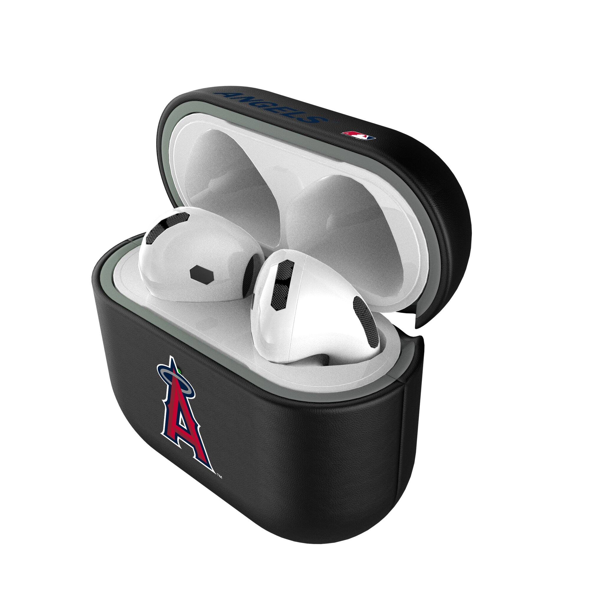 Alt View 3. Keyscaper - Los Angeles Angels Los Angeles Angels Insignia AirPods 4th Generation Case Cover - No Size - Black.