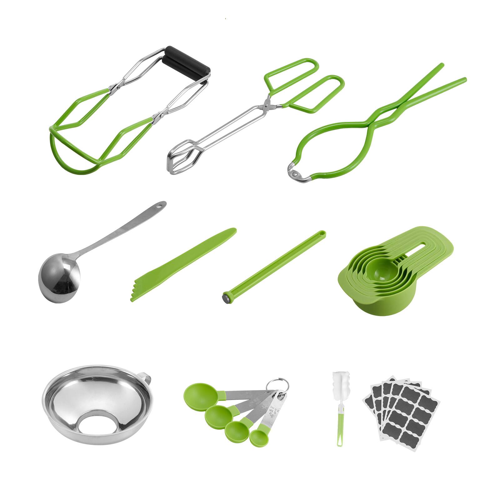 Alt View 5. VEVOR - Canning Supplies Starter Kit, 9 Pieces Stainless Steel Water Bath Canning Kit for Beginners, Canning Tools Set: Ladle - Green.