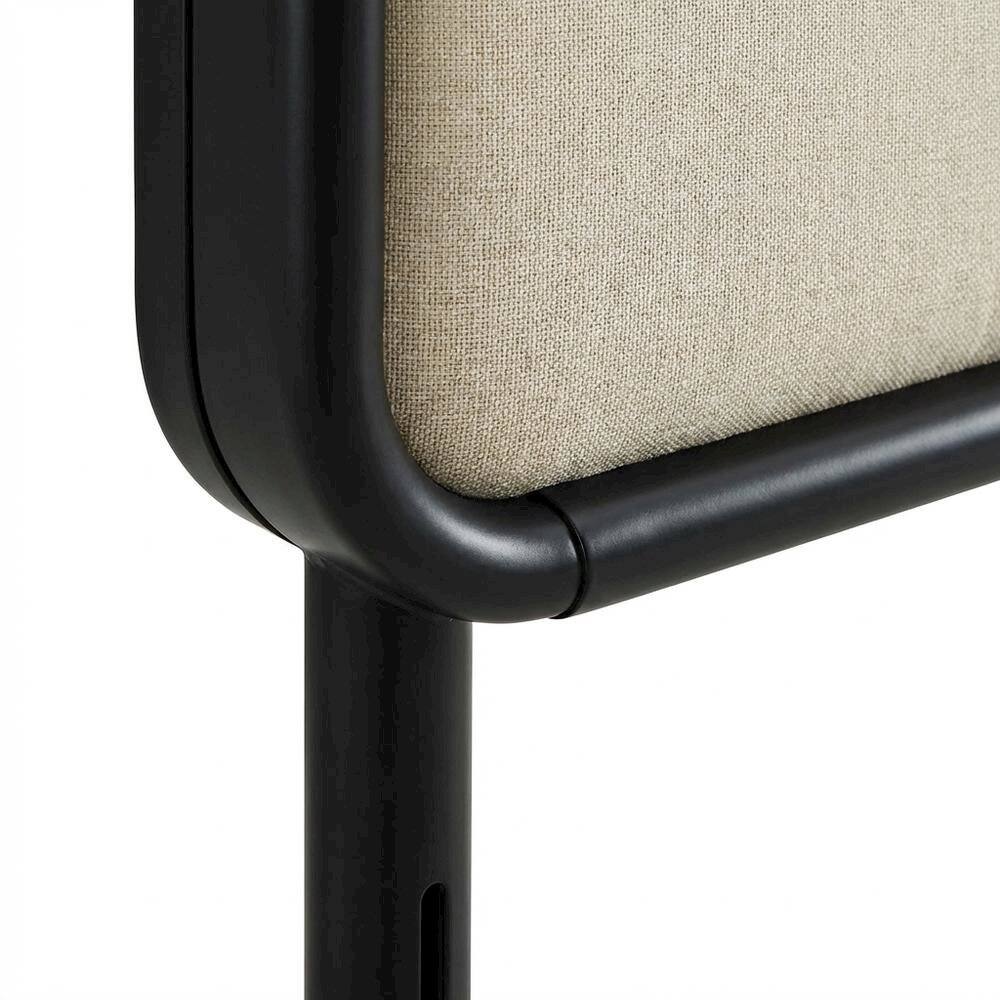 Alt View 1. FurniFact - Tufted Fabric Full Headboard with Wooden Frame for Stylish Bedroom - Black.