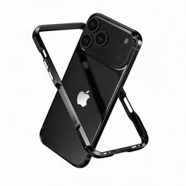 UUCOVER - Metal Bumper Case for Apple iPhone 18 Pro Max Shockproof Aluminum Alloy Bumper Frame - Black