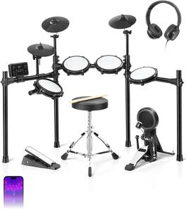 Winado - Ktaxon Electronic Drum Set with 4 x 8in Drum Pads, 3x 9.5in Cymbals, 6.5in Independent bass drum, 225 Sounds