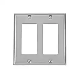 Leviton - Antimicrobial Powder Coated 2 gang Stainless Steel Decorator Wall Plate 1 pk - Gray