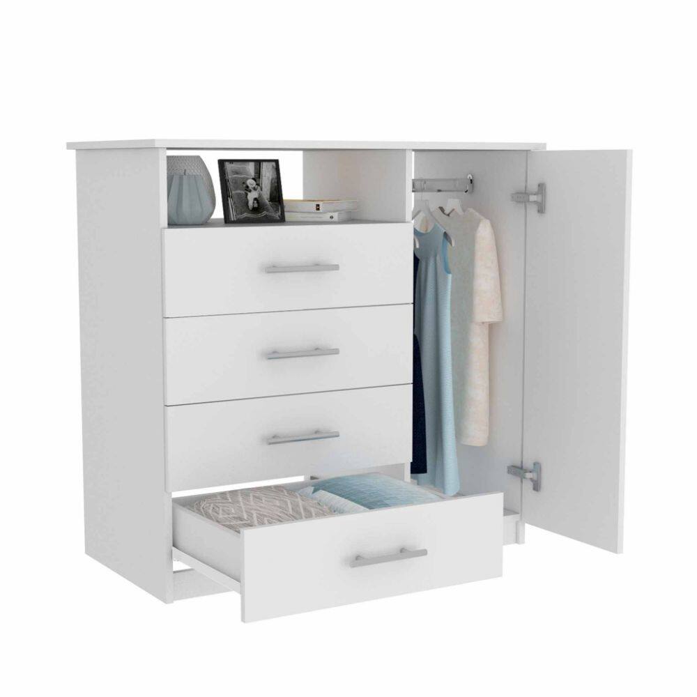 Alt View 1. TinyHomie - Montauk 5-Shelf Wall Mounted Shoe Cabinet with Mirror Door White - White.