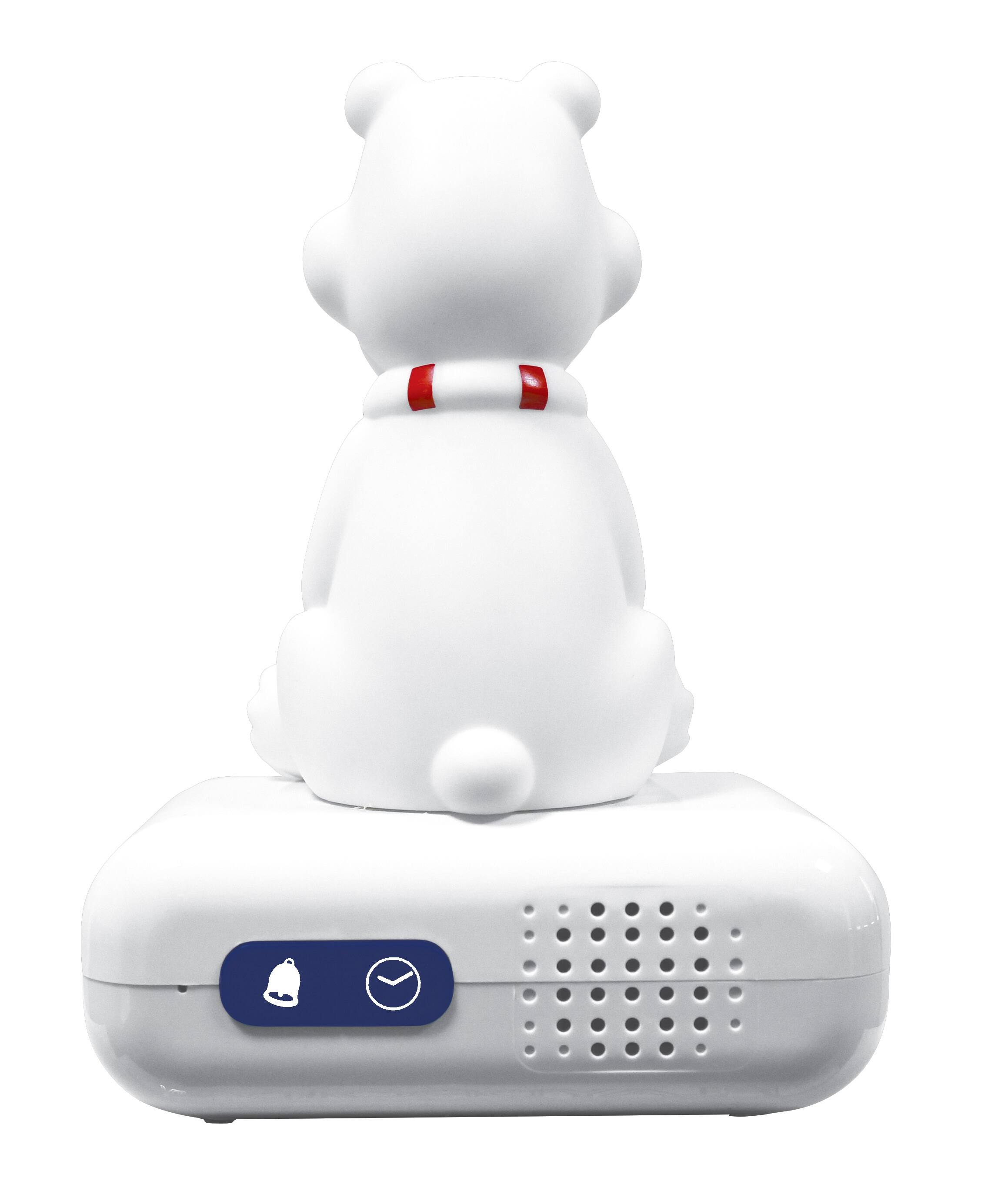 Alt View 3. Lexibook - Alarm Clock with Night Light 3D Design Animals Polar Bear and Sound Effects - WHITE.