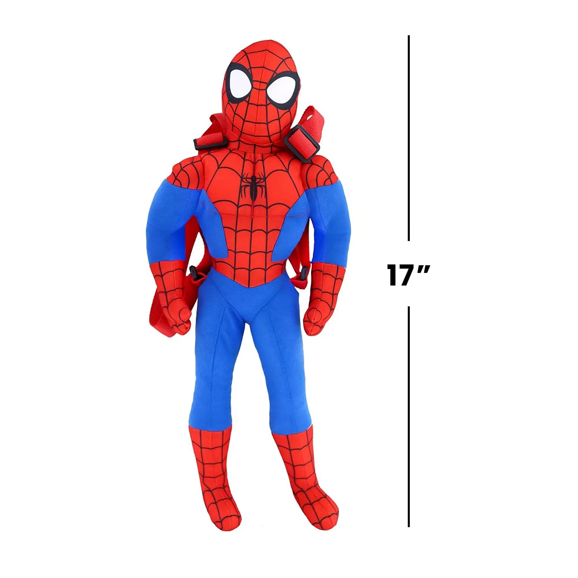 Alt View 3. Marvel - Marvel Spider-Man 17 Inch Plush Backpack - Red.