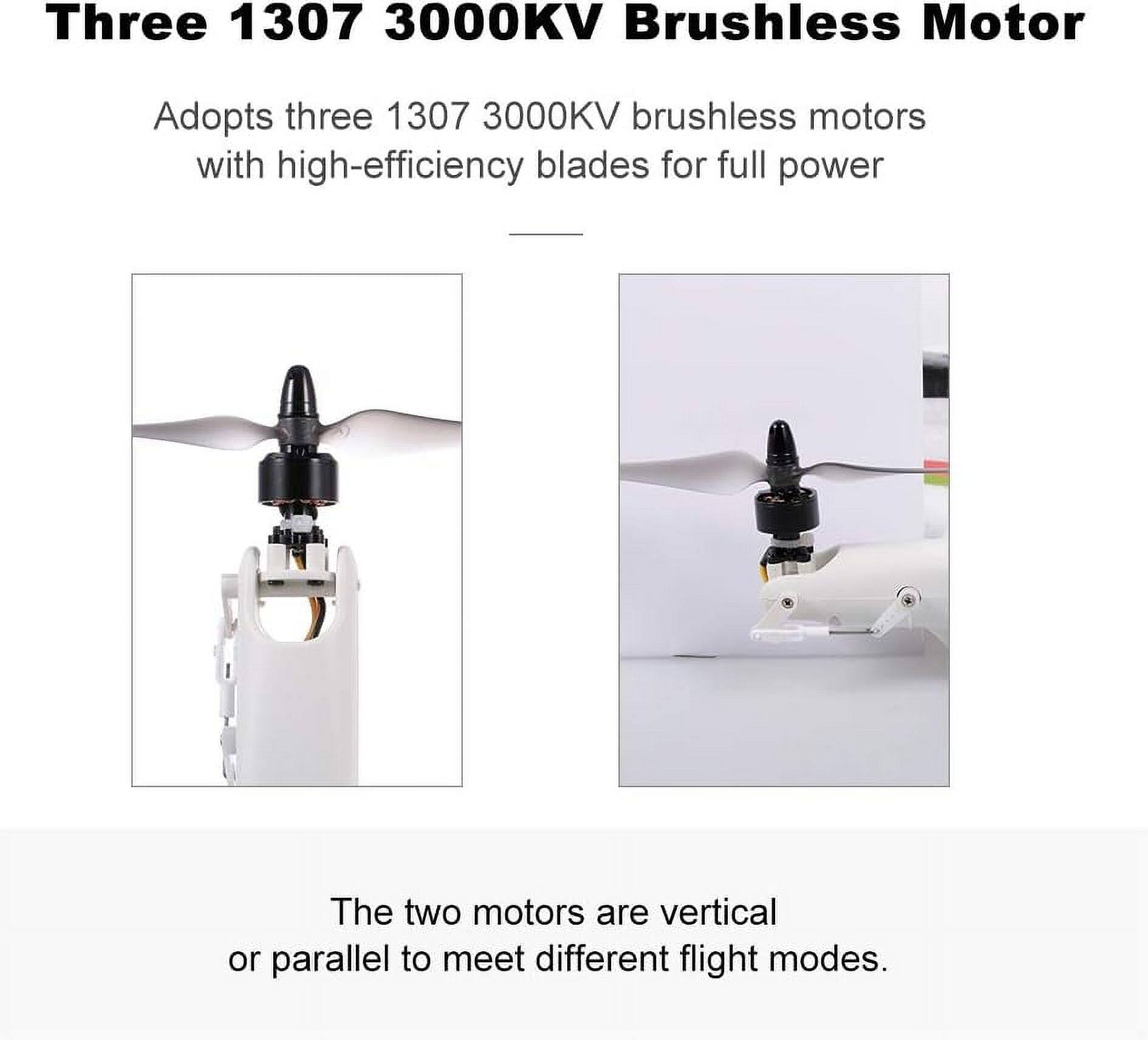 Three 1307 3000KV Brushless Motor

Adopts three 1307 3000KV brushless motors with high-efficiency blades for full power

The two motors are vertical or parallel to meet different flight modes.