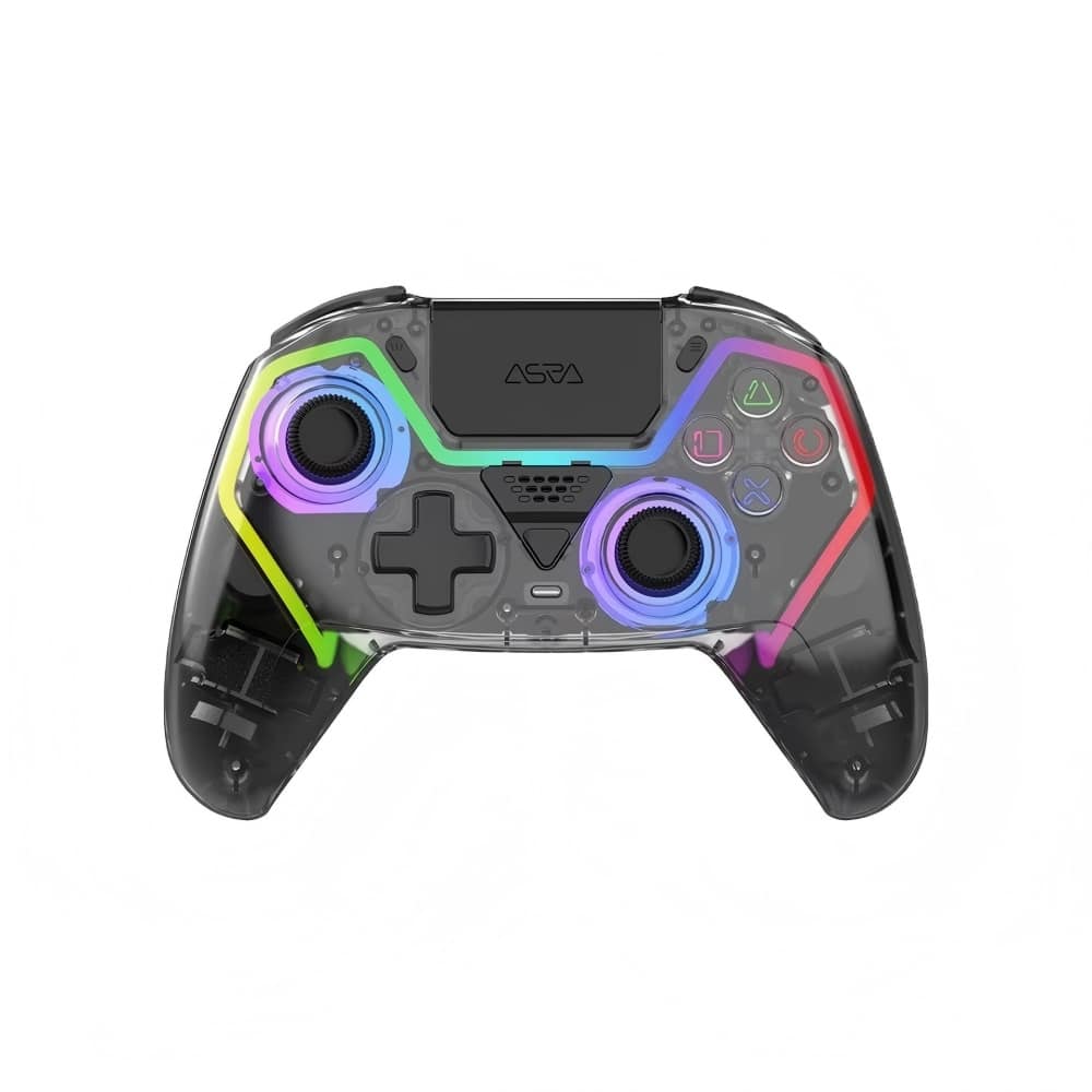 Cluzine - For PS5 Wireless Bluetooth Controller with RGB Lighting & Macro Programming for Android iOS PC Steam Mac - Black